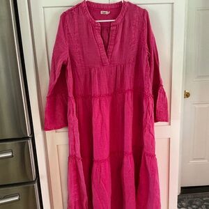 Faherty Dream Cotton Gauze Vida Midi Dress, Granita (pink)